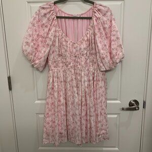 All in Favor Floral Pink Mini Dress